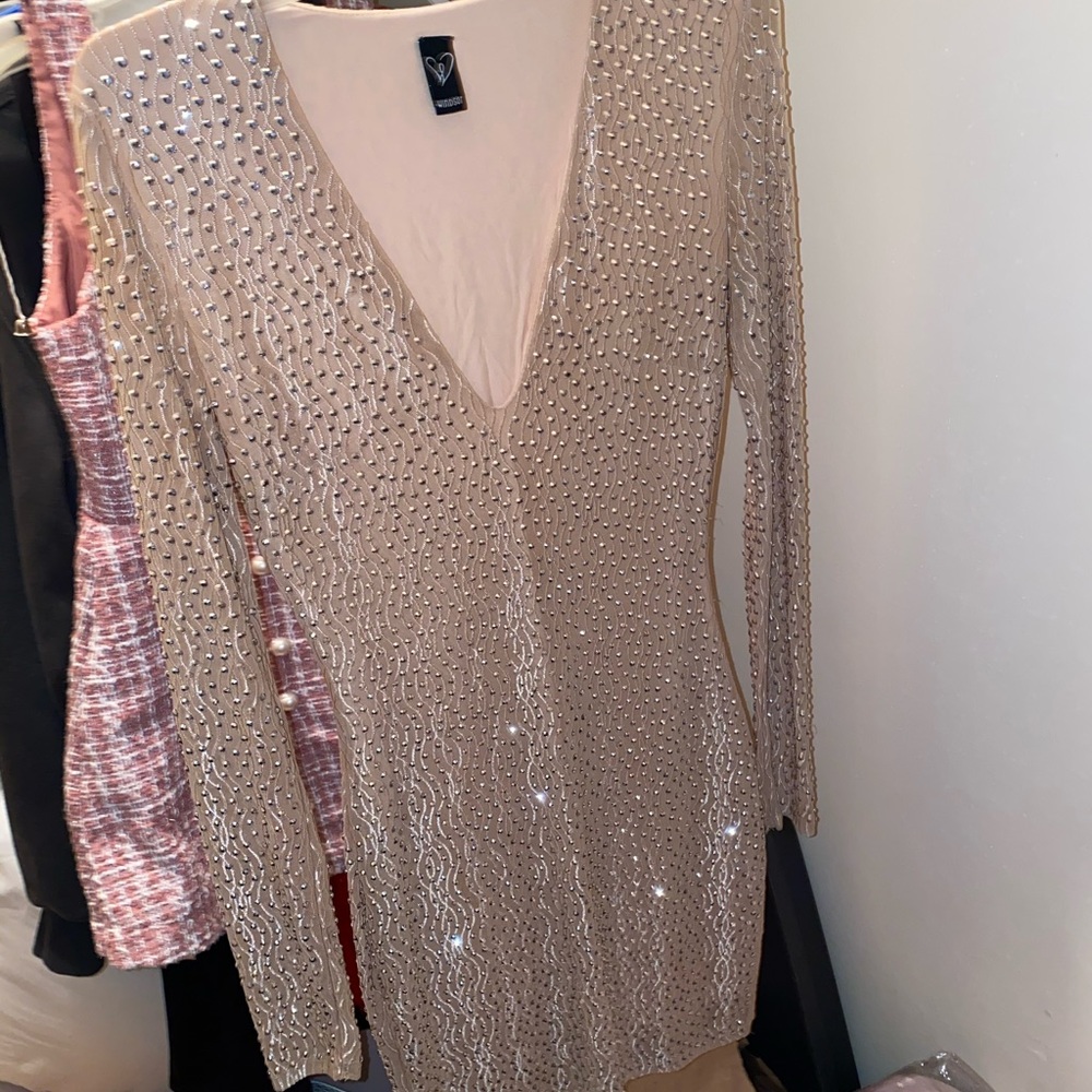 Windsor nude glitter dress small
